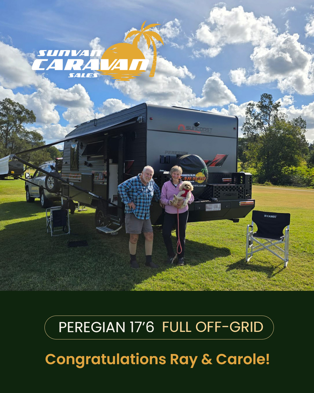 New owners of a Suncoast Caravan - Peregian full off-grid 17'6